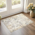 UERMEI 2x3 Entryway Area Rug: Washable Neutral Modern Abstract Small Rug - Non-Slip Low Pile Throw Indoor Carpet for Entrance Kitchen Front Door Mat Bathroom Entry Kids Room - Golden Grey