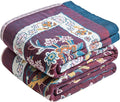 MSGKV Boho Throw Blanket for Bed 60"x80" 100% Cotton Couch Twin Size Floral Bird Blanket Spring Breathable Lightweigh Muslin Home Decorative Blankets