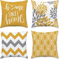 Hexagram Geometric Yellow Pillow Covers 16x16 Set of 4, Decorative Outdoor Boho Modern Throw Pillow Covers, Home Sweet Home Farmhouse Cushion Case for Couch Sofa Bedroom Indoor Decor(No Insert)