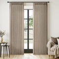 MIULEE Pinch Pleated Thick Linen Curtains 84 Inches Long 2 Panels for Living Room Bedroom, Memory Trained Drapes Pleat Back Tab Light Filtering Grey Beige Window Curtains with Hooks&Rings