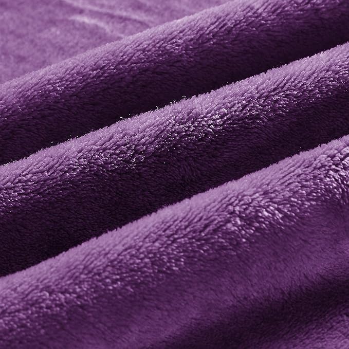 BEDELITE Fleece Blankets Queen Size Purple Throw Blankets for Bed, Luxury Plush Cozy Fuzzy Blanket 90x90 inches, Super Soft Warm Lightweight Throw Blanket All Seasons Suitable