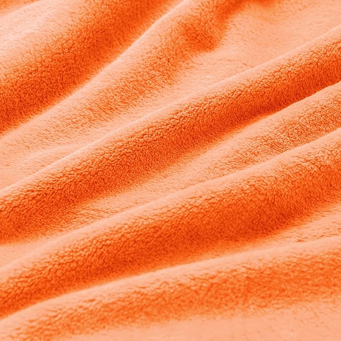 BEDELITE Orange Throw Blanket for Couch & Bed, Luxury Plush Cozy Fleece Blanket 50" x 60", Soft Lightweight Fall Throw Blanket for Home Furnishing