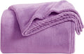 KMUSET Fleece Blanket Throw Size Lilac Lightweight Super Soft Cozy Luxury Bed Blanket Microfiber