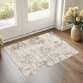 UERMEI 2x3 Entryway Area Rug: Washable Neutral Modern Abstract Small Rug - Non-Slip Low Pile Throw Indoor Carpet for Entrance Kitchen Front Door Mat Bathroom Entry Kids Room - Dark Brown