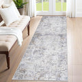 XLUEZ 2x8 Runner Rug for Hallway, Washable Modern Abstract Runner Rugs Neutral Soft Non Slip Kids Rug Stain Resistant Indoor Runners for Entryway Bedroom Kitchen Laundry Room(Bluegrey, 2'x8')