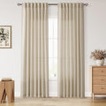 Nanspring Eggshell Beige Linen Curtains 84 Inches Long for Living Room Light Filtering Semi Sheer Curtain Back Tab Rustic Coastal Decor Elegant Neutral Luxury Drapes for Bedroom 52x84, 2 Panels