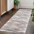 KOZYFLY Kitchen Runner Rug for Hallway Non-Slip Modern Abstract Runner Rug 2x5 Grey Brown, Washable Carpet Runner Laundry Room Mat with Soft Low Pile for Entryway Bathroom Bedroom Kitchen