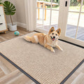 OLANLY Front Door Mat Indoor Outdoor Entrance, Waterproof Heavy Duty Doormat, Fade Resistant, Low Profile, Easy Clean Patio Porch Welcome Floor Mats for Entry, 47x34, Beige