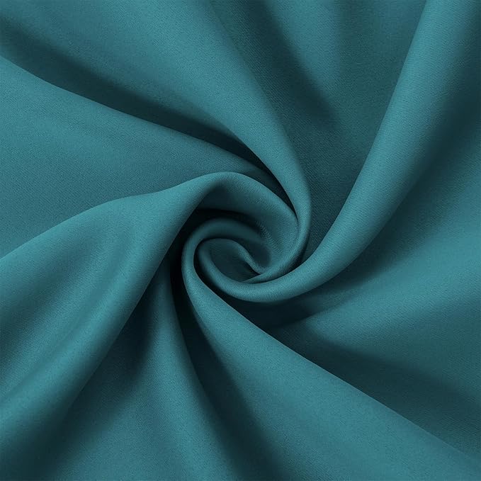 LEMOMO Sea Teal Thermal Blackout Curtains/38 x 84 Inch/Set of 2 Panels Room Darkening Curtains for Bedroom