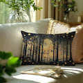 Forest Gold Rustic Night Moon William Morris Inspired – 18x18
