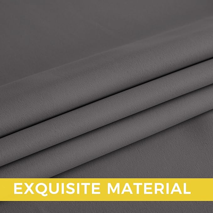 NICETOWN Blackout Curtains Grommet 2 Panels Grey Drapes 95Inches Long