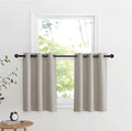 NICETOWN Valances for Bedroom, Farmhouse Windows Blackout Thermal Insulated Valance Tiers for Living Room Short Curtains for Loft Basement Window Covering, 34" W x 36" L, Angora, 2 Panels