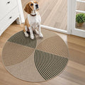 Lahome Enfys Modern Rainbow Round Rug 3ft, Circle Indoor Outdoor Rugs for Entryway Patio Washable Easy Jute Rug, Farmhouse Non Slip Small Round Rugs for Bedroom Porch Living Room Decor