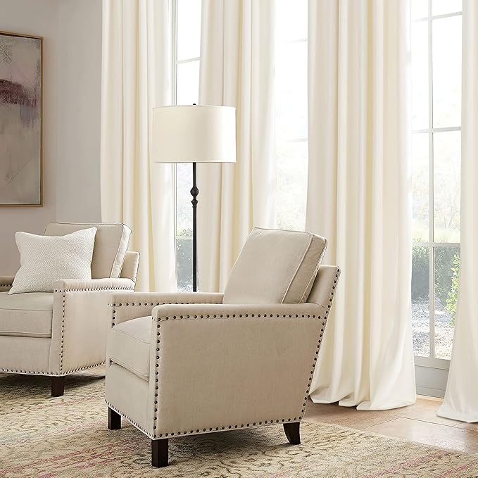 RYB HOME Ivory White Velvet Curtains 72 inches with Hook Belt, Soft Fabric Room Darkening Thermal Insulated Luxurious Home Decor Curtains for Living Room Bedroom, W 42" x L 72", 2 Panels Set