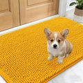 OLANLY Dog Door Mat for Muddy Paws 30x17, Absorbs Moisture and Dirt, Absorbent Non-Slip Washable Doormat, Quick Dry Chenille Mud Mat, Entry Indoor Entryway Carpet for Inside Floor, Golden Yellow