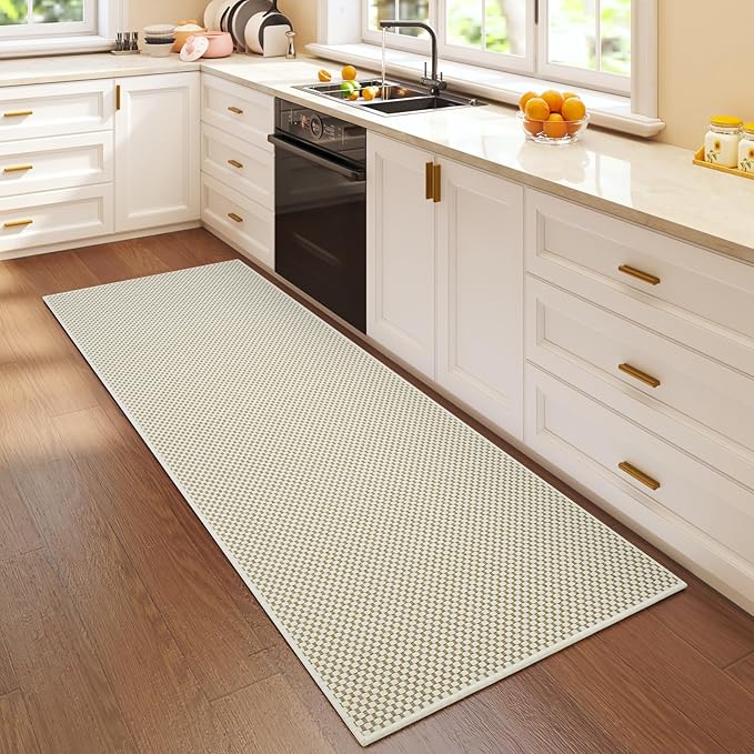 YDKGL 2x5 ft Hallway Runner Rug Boho Woven Washable Long Kitchen Runner Rugs Mat Non Slip, Soft Entryway Laundry Hall Runner Floor Carpet for Indoor Backdoor Bedroom Kitchen Living Room, Beige