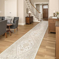 Washable Runner Rug 2.5x16, Non-Slip Long Kitchen Mats for Floor, Vintage Rug for Entryway, Soft Hallway Runner for Dining Room, Bedroom, Living Room(Cream/Beige,2.5'x16')