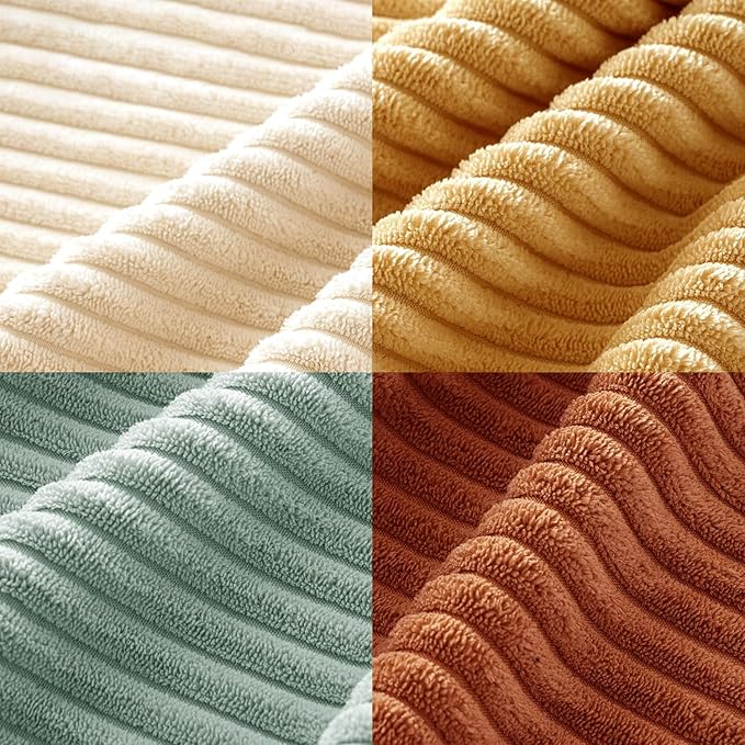 MIULEE Boho Farmhouse Throw Pillow Covers 16x16 Inch Set of 4 Modern Natural Decorative Cushion Covers Soft Corduroy Home Decor for Spring Couch Bed Sofa Living Room Teal-Rust Gradient Series