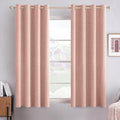 MIULEE Linen Curtains for Bedroom 100% Blackout Thermal Insulated Blush Pink Grommet Room Darkening Curtains & Drapes for Living Room Nursery 52 x 63 Inch (2 Panels)