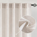 MIULEE White Linen Curtains 108 Inches Long for Bedroom Living Room, Soft Thick Linen Textured Window Drapes Semi Sheer Light Filtering Rod Pocket Back Tab Burlap Look Farmhouse Decor, 2 Panels