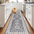 HEBE Washable Kitchen Rugs Runner 2'x 8', Non Slip Hallway Runner Rug, Low Pile Entryway Rug Laundry Room Mat Kitchen Carpet Runners for Hallways, Bathroom, Laundry, Bedside Rug