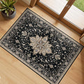 RELEANY Area Rugs 2'x3' Kitchen Rugs Entry Rug Small Rugs for Entryway Kitchen Bathroom Door Mat Indoor Entrance,Washable Non Slip, Black Brown Neutral Dark Tan