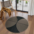 Lahome Enfys Modern Rainbow Round Washable Rug, 3ft Circular Indoor Outdoor Entryway Patio Rug, Farmhouse Non Slip Non Shedding Small Round Carpet for Bedroom Porch Living Room Decor