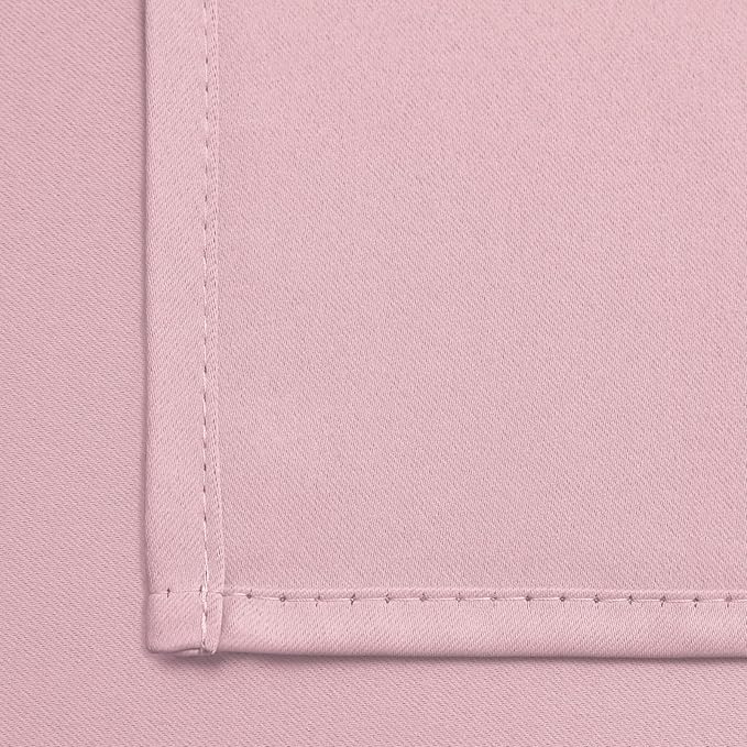 Yakamok Insulated Blackout Window Draperies - Energy Efficient Home Decor Grommet Top Curtains for Bedroom(Pink, 52Wx36L, 2 Panels)