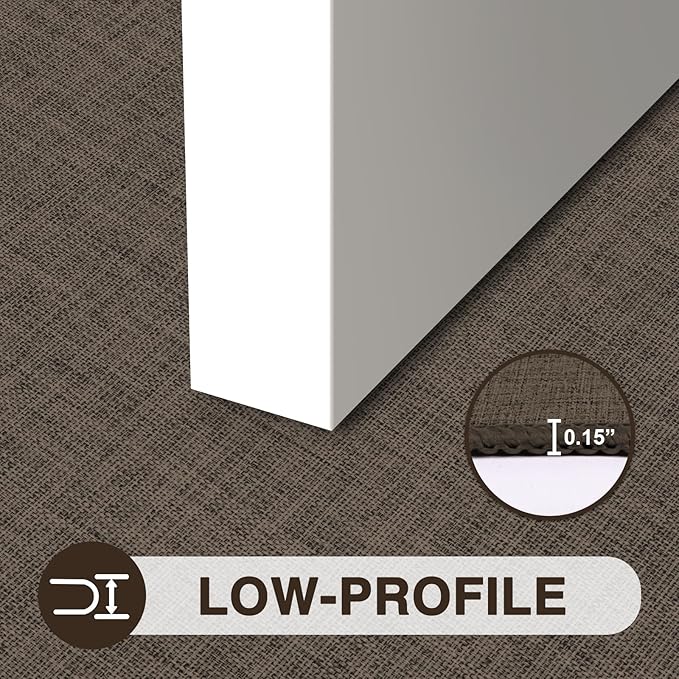 LEKEEPGO Ultra Thin Indoor Door Mat 36"x59", Low-Profile Door Mat Indoor Entrance, Non Slip Rubber Backing Inside Doormat Washable Welcome Front Entryway Dirt Trapper Entry Mat, Brown