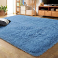 LOCHAS Ultra Soft Indoor Modern Area Rugs Fluffy Living Room Carpets for Children Bedroom Home Decor Nursery Rug 5.3x7.5 Feet, Cobalt Blue