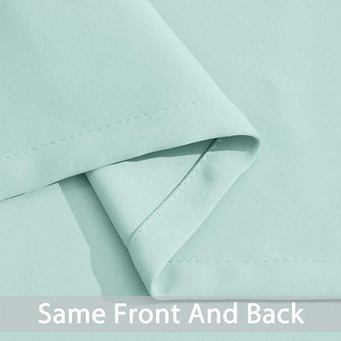 Yakamok Blackout Curtains Room Darkening Thermal Insulated Window Panels,Solid Grommet Top Drapes for Bedroom/Living Room(52Wx90L, Aqua, 2 Panels)