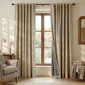 RYB HOME Burlap 100% Blackout Linen Curtains 78 inch Long, Thermal Insulated & Privacy Assurd Home Decor Drapes for Bedroom/Office/Nursery, Rod Pocket & Back Tab Window Treatment, W52 X L78, 2 Panels