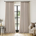 MIULEE Pinch Pleated Thick Linen Curtains 108 Inches Long 2 Panels for Living Room Bedroom, Extra Long Linen Drapes Pinch Pleat Back Tab Rustic Farmhouse Foor to Ceiling Curtains with Hooks, Taupe