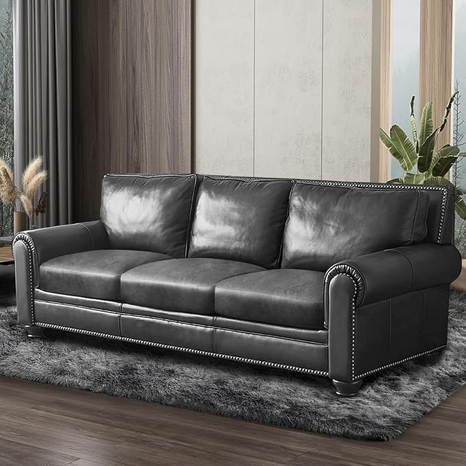 Leather Look Couch Cushion Covers Sofa Seat Slipcovers Sets Couches Furniture Protector for Sectional Armchair Loveseat Pets Kids Stretch Spandex Fabric (3 Cushion Sofa, Light Grey)