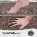 Bath Rug 20 x 30 Inch Brown Shaggy Microfiber Non-Slip Mat