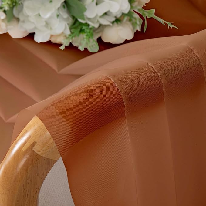 OWENIE Sheer Orange Curtains, Sheer Curtains 78 inch Length 2 Panels Set, Rod Pocket Voile Fimly Sheer Drapes for Living Room/Bedroom, 2pcs, Each 42" W x 78" L