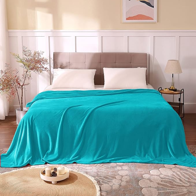 BEDELITE Fleece Blanket King Size Blankets for Bed, Luxury Plush Cozy Fuzzy Blanket 108x90 inches, Super Soft Warm Lightweight Throw Blanket All Seasons Suitable, Teal