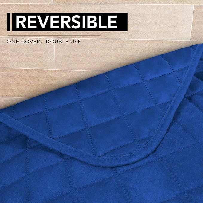 Easy-Going Sectional Couch Covers for Dogs L Shape Sofa Cover Reversible Sofa Slipcover Chaise Lounge Cover Furniture Protector Cover for Pets Dog Cat (42 x 52 inches, Classic Blue/Classic Blue)