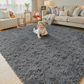 Rugs for Living Room 5x8, Alfombras para Salas Shag Large Plush Soft Area Rug, Shaggy Carpets for Bedroom, Kids Boys Girls Home Decor Aesthetic (Dark Grey, 5 x 8 Feet)