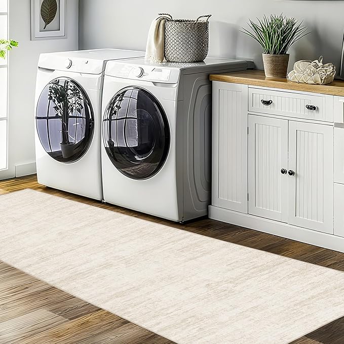 2.5x10 Washable Runner Rugs,10 ft Runner Rug for Hallways,Ultra-Thin Abstract Long Stain Resistant Rug Runner，Non-Slip Backing Kitchen Runner Rugs for Bedroom，Entryway，Living Dining Room