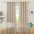 NICETOWN Thick Linen Curtains Privacy with Light Filtering, Grommet Semi Sheer Not See Through Linen Blend Curtain Drapes Vintage & Rustic for Farmhouse / Living Room, Angora, W55 x L84, 2 Panels