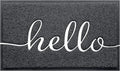 CozyBounty Door Mat Hello Mats Outdoor Indoor Non-Slip Doormat for Entryway Low-Profile Floor Mat for Yard, Garage, High Traffic Areas (32"x20", Black)