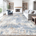 XLUEZ 10x12 Area Rug for Living Room, Washable Modern Abstract Large Area Rug Neutral Soft Non Slip Kids Rug Stain Resistant Indoor Carpet for Bedroom Dining Room Playroom Home Office(Blue, 10'x12')