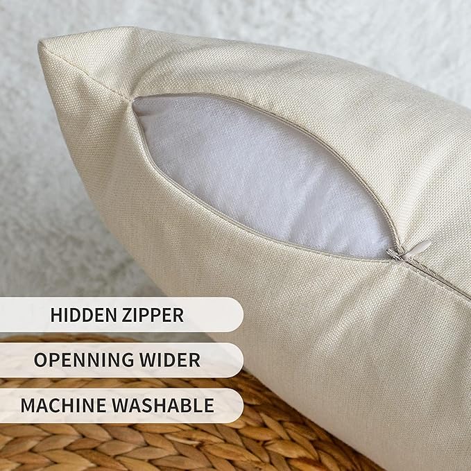 AVOIN colorlife Bless Our Home Farmhouse Eucalyptus Leaves Throw Pillow Covers, 12 x 20 Inch Blue Truck Home Sweet Cushion Case Decorations Set of 4