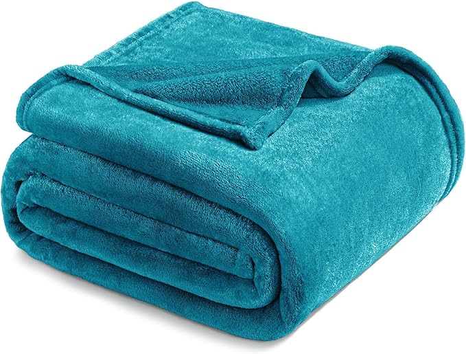Exclusivo Mezcla Fleece Blanket King Size for Bed, Super Soft and Warm, All Season, Cozy, Plush, Lightweight, 90x104 Inches, Teal