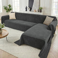 Sectional Couch Covers, 2 Pieces Washable L Shaped Couch Covers Sofa Blanket for Dogs Pet Friendly Sectional Sofa Slipcovers Furniture Covers,71"x 110"+ 71"x 118",(X-Large,Charcoal Gray)