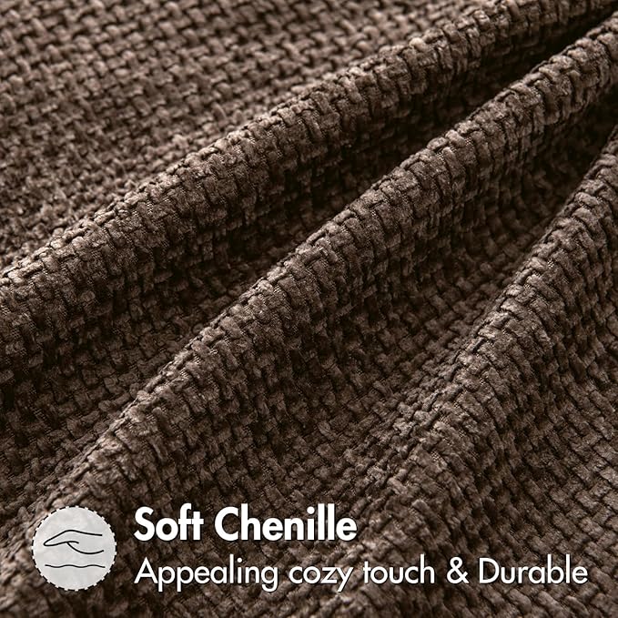 MIULEE Pack of 2 Couch Throw Pillow Covers 16x16 Inch Neutral Dark Brown Boho Accent Decorative Pillow Covers Soft Chenille Farmhouse Cushion Covers for Home Decor Bed Sofa Living Room
