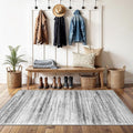 3x4 Rugs Washable Entry Rug: Easy-to-Clean Carpets for Large Entryway Hallway Kitchen Bedroom - Stain and Water Resistant Carpet with Non-Slip Backing - Soft Low-Pile Door Mat Grey