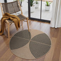 Lahome Enfys Modern Rainbow Round Rug, 3ft Small Washable Circle Carpet Natural Indoor Outdoor Patio Front Porch Rug, Farmhouse Non Slip Non Shedding Contemporary Round Mat for Entryway