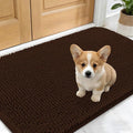 OLANLY Dog Door Mat for Muddy Paws 30x17, Absorbs Moisture and Dirt, Absorbent Non-Slip Washable Doormat, Quick Dry Chenille Mud Mat for Dogs, Entry Indoor Entryway Carpet for Inside Floor, Brown